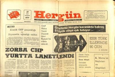 Hergün Gazetesi 29 Mart 1979 - Zorba CHP Yurtta Lanetlendi GZ104053 - 1