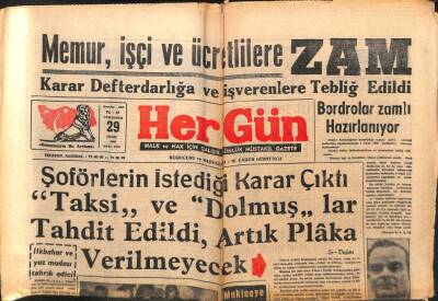 Hergün Gazetesi 29 Ocak 1966 - Memur, İşçi Ve Ücretlilere Zam GZ103731 - 2