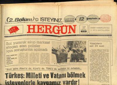 Hergün Gazetesi 3 Ekim 1979 - TürkeşMilleti, Vatanı Bölmek İsteyenlerle Kavgamız Vardır GZ104010 - 1