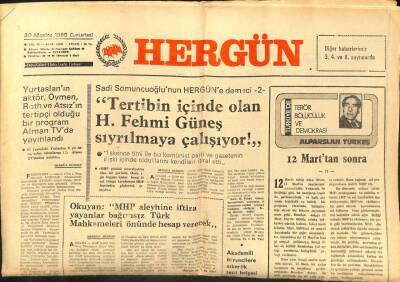 Hergün Gazetesi 30 Ağustos 1980 - Kızıllar Kartaltepeyi Sardı GZ103998 - 1