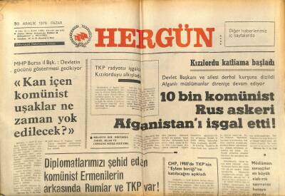 Hergün Gazetesi 30 Aralık 1979 - 10 Bin Rus Askeri Afganistanı İşgal Etti GZ104127 - 1