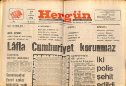 Hergün Gazetesi 30 Ekim 1978 - Lafla Cumhuriyet Korunmaz GZ66343 - 1