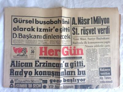 Hergün Gazetesi 30 Eylül 1961 - A. Nasır 1 Milyon St. Rüşvet Verdi GZ73377 - 1