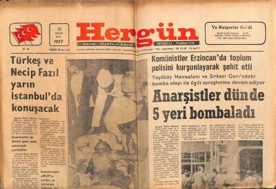 Hergün Gazetesi 31 Mayıs 1977 - Türkeş Ve Necip Fazıl Kısakürek İstanbulda Konuşacak GZ103754 - 2