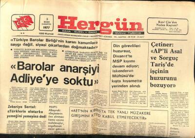 Hergün Gazetesi 5 Mart 1979 - Barolar Anarşiyi Adliyeye Soktu GZ66318 - 2