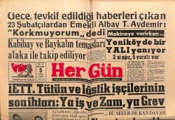 Hergün Gazetesi 5 Temmuz 1962 - İETT İşçilerinden Son İhtar GZ103771 - 2