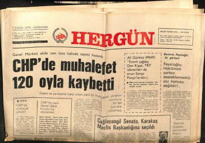 Hergün Gazetesi 7 Kasım 1979 - CHPde Muhalefet 120 Oyla Kaybetti GZ103641 - 1