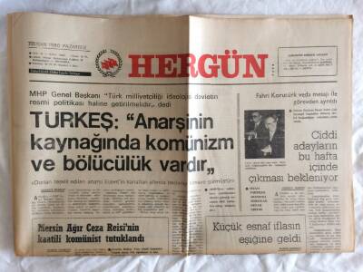 Hergün Gazetesi 7 Nisan 1980 - Fahri Korutürk Veda Mesajı İle Görevden Ayrıldı GZ73273 - 1
