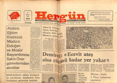 Hergün Gazetesi 7 Şubat 1978 - Demirel Ecevit Ateş Olsa Cürmü Kadar Yer Yakar GZ72543 - 2