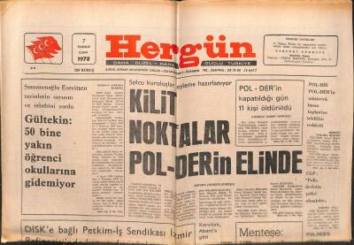 Hergün Gazetesi 7 Temmuz 1978 - Enerji İşçileri Greve Gidiyor GZ103746 - 1