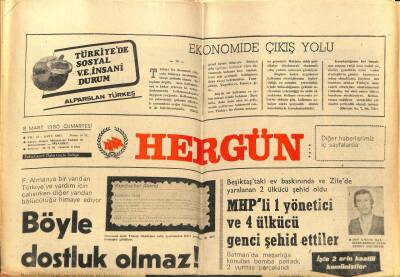 Hergün Gazetesi 8 Mart 1980 - Böyle Dostluk Olmaz GZ104029 - 1