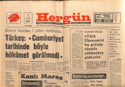 Hergün Gazetesi 8 Ocak 1979 - TürkeşCumhuriyet Tarihinde Böyle Hükümet Görülmedi GZ103700 - 2