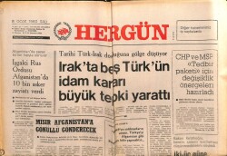 Hergün Gazetesi 8 Ocak 1980 - Irakta Beş Türkün İdam Kararı Büyük Tepki Yarattı GZ103712 - 2