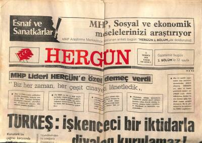 Hergün Gazetesi 8 Temmuz 1979 - 18i Öğretmen 88 Solcu Militan Gözaltında ! GZ81525 - 1