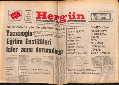 Hergün Gazetesi 9 Ağustos 1978 - K. Maraş Cezaevinden 24 Ülkücü Özel Emirle Ankaraya Sürüldü GZ72457 - 1