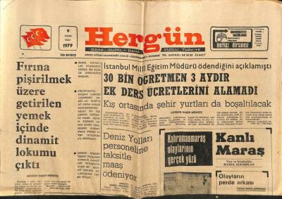Hergün Gazetesi 9 Ocak 1979 - Yemek İçinde Dinamit Lokumu Çıktı GZ66454 - 1