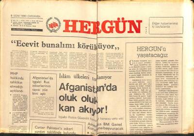 Hergün Gazetesi 9 Ocak 1980 - Afganistanda Oluk Oluk Kan Akıyor GZ103713 - 1