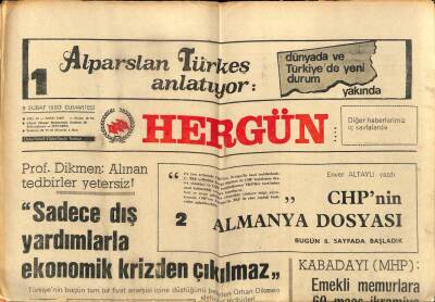 Hergün Gazetesi 9 Şubat 1980 - DİSK İzmirde İç Savaş Kıvılcımını Çakmaya Çalışıyor ! GZ87276 - 1