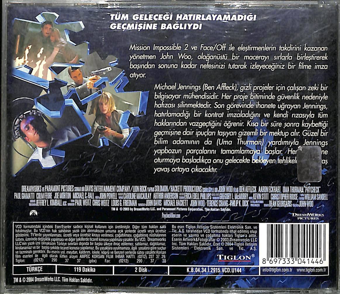 Hesaplaşma - Paycheck (2003) Orjinal VCD Film ' Ben Affleck - Uma Thurman ' VCD28223 - 2