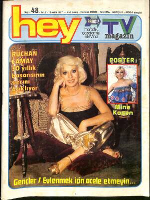 Hey Dergi - 10 Ekim 1977 Rüçhan Çamay, Kamer Bulutöte, Barış Manço, Marşandiz, Serdar Gökhan, Canan Perver NDR84712 - 1