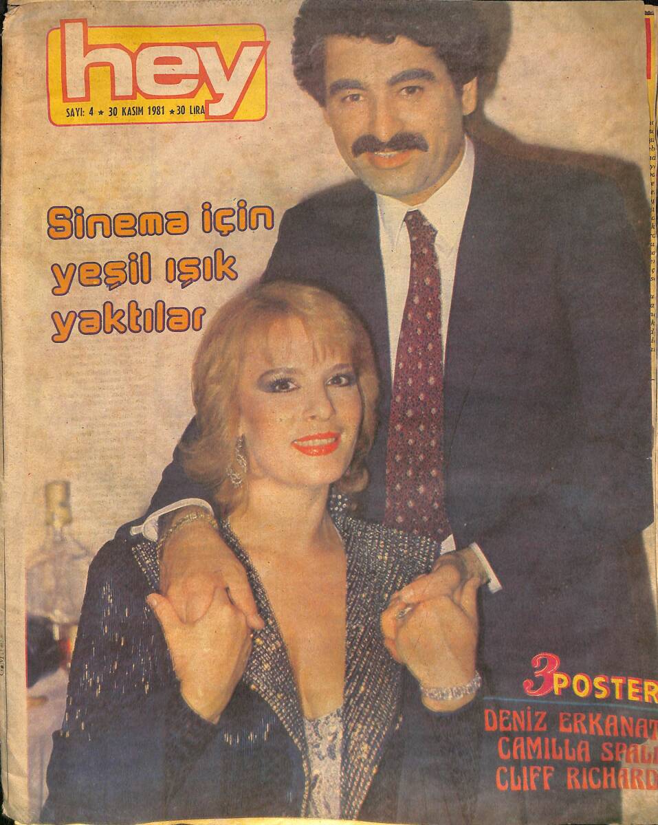 Hey Dergisi 30 Kasım 1981 SAYI: 4 - İbrahim Tatlıses - Hülya Koçyiğit - MFÖ - Kibariye - Ferdi Özbeğen - Zeki Müren NDR90505 - 1