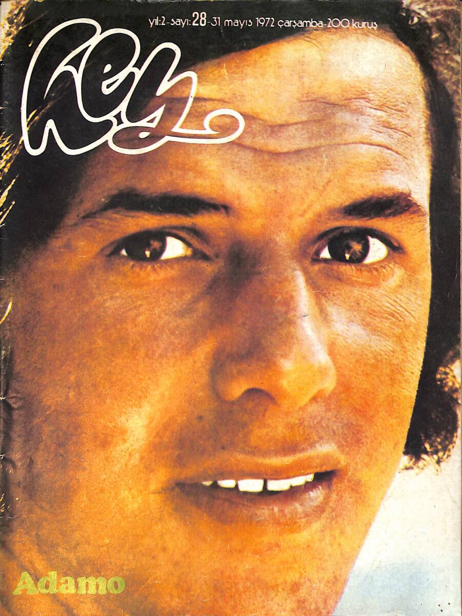Hey Dergisi 31 Mayıs 1972 Sayı : 28 - Kapak : Adamo - Erol Büyükburç Burcu NDR90819 - 1