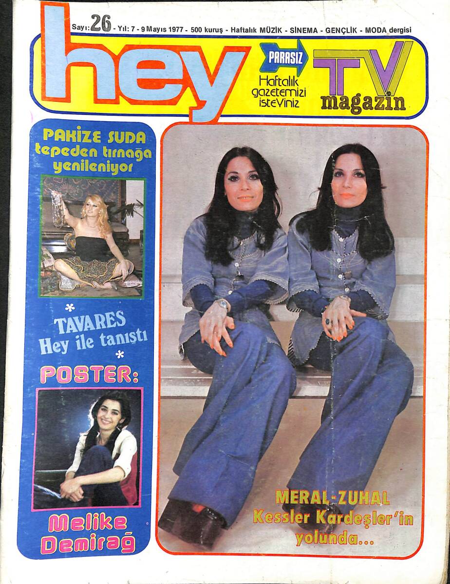 Hey Dergisi 9 Mayıs 1977 Sayı : 26 - Kervan Plâkçılık İzzet Altınmeşe Reklam - Elvis Presley Evleniyor NDR89144 - 1