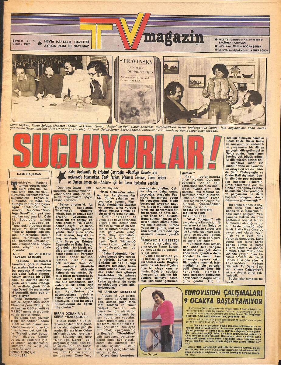 Hey Haftalık TV Magazin Gazetesi 9 Ocak 1978 - Peter Falk Yeni Yıla Evli Girdi GZ157889 - 1