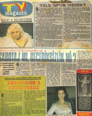 Hey Tv Magazin 31 Ekim 1977 - Catherine Spaak, Müjdat Gezen, Lale Belkıs, Cansu Akbel, Cihan Ünal, Mektap Ar NDR84763 - 1