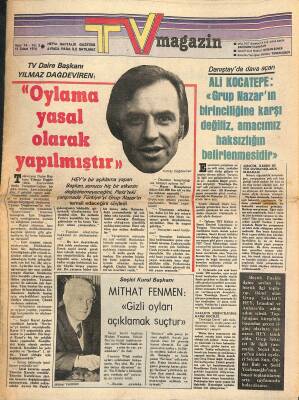 Hey TV Magazin Dergisi 13 Şubat 1978 Sayı14 İlhan İremi Yapımcılar Kaçırdı! - Anadolu Majör e Adaletsizlik Yapılmıştır NDR82018 - 1