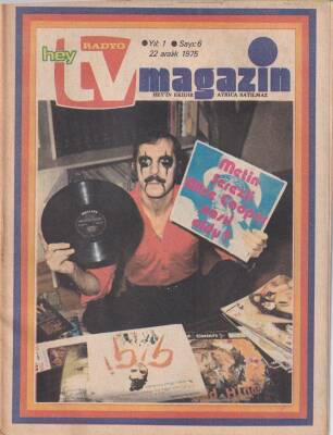 Hey Tv Magazin Sayı6 22 Aralık 1975 Melike Demirağ Ağlamak Ayıp Değil Plak Reklamı ,Metin Serezli Alice Cooper Oldu NDR45286 - 1