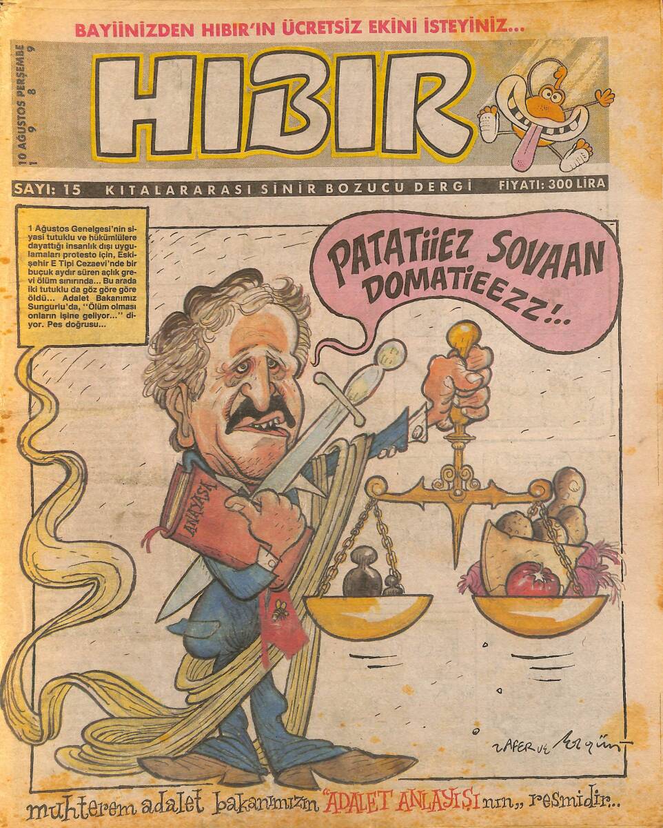 Hıbır Mizah Dergisi 10 Ağustos 1989 Sayı 15 NDR95322 - 1