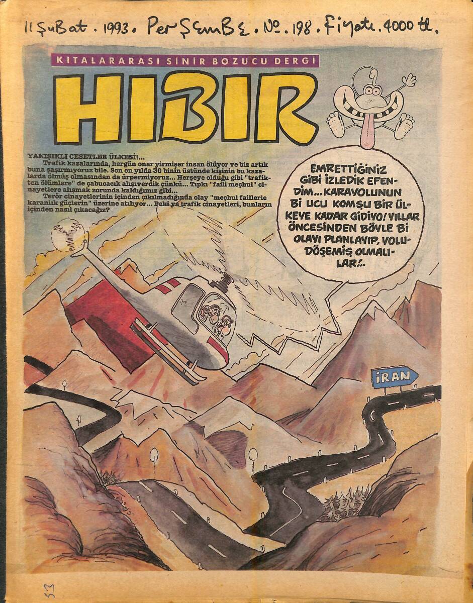 Hıbır Mizah Dergisi 11 Şubat 1993 Sayı 198 NDR95313 - 1