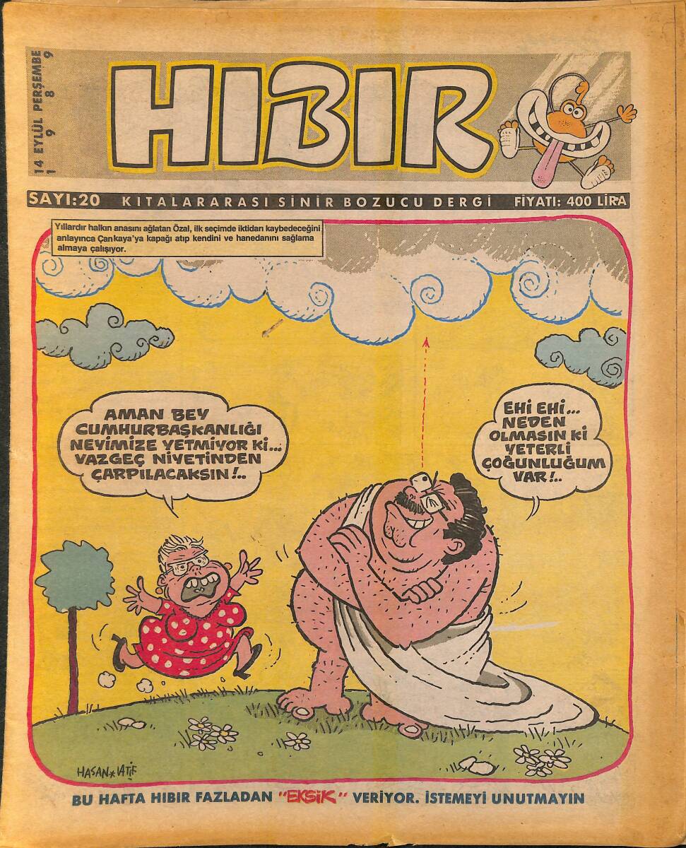 Hıbır Mizah Dergisi 14 Eylül 1989 Sayı 20 NDR95291 - 1