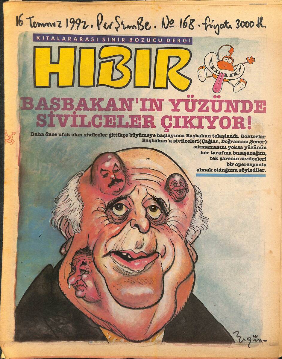 Hıbır Mizah Dergisi 16 Temmuz 1992 Sayı 168 NDR95309 - 1