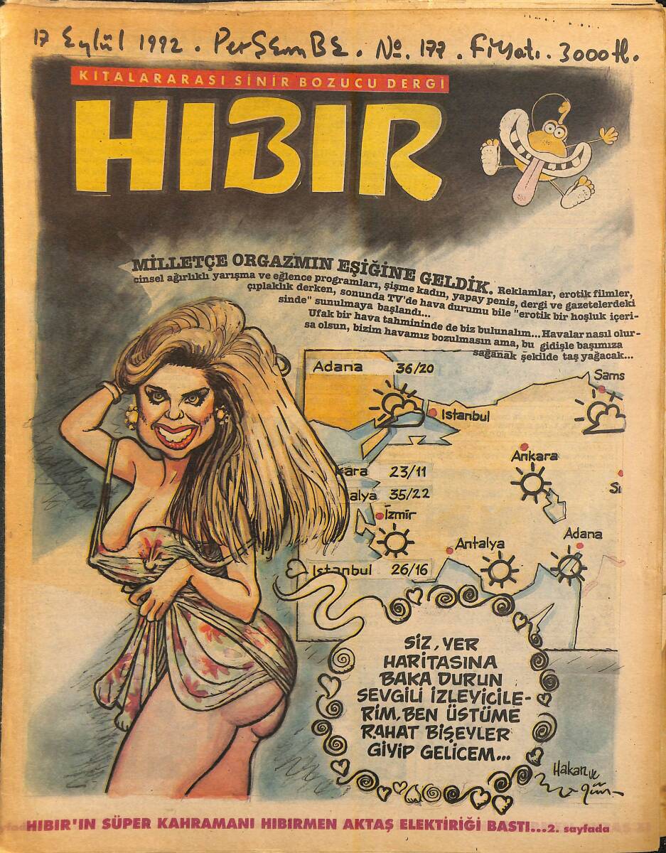 Hıbır Mizah Dergisi 17 Eylül 1992 Sayı 177 NDR95311 - 1
