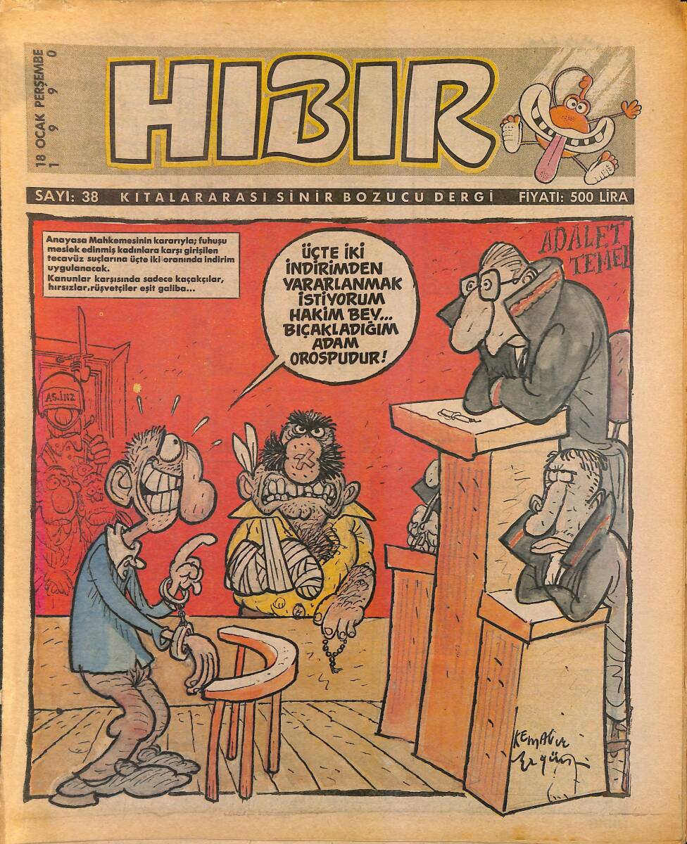 Hıbır Mizah Dergisi 18 Ocak 1990 Sayı 38 NDR95295 - 1