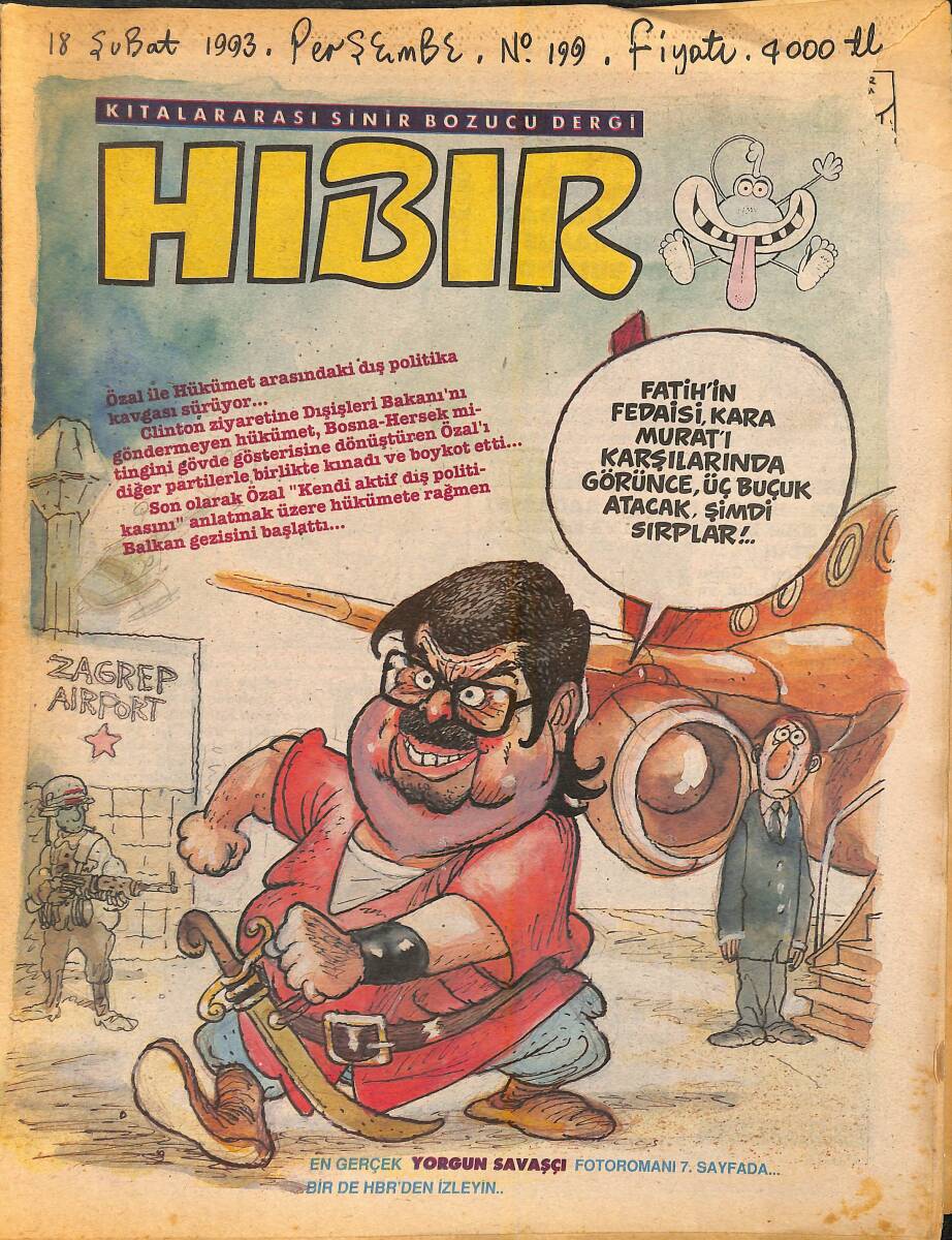 Hıbır Mizah Dergisi 18 Şubat 1993 Sayı 199 NDR95314 - 1