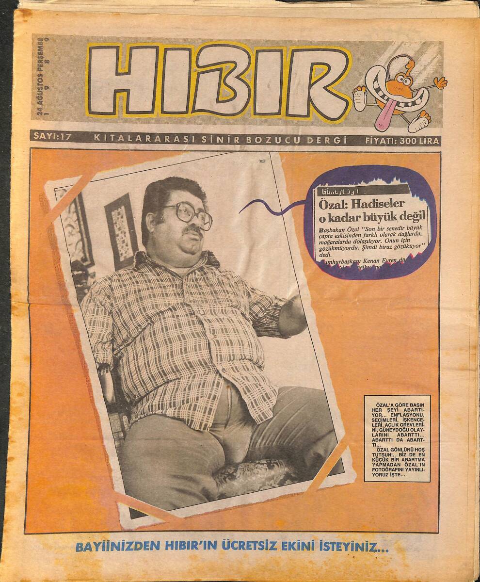 Hıbır Mizah Dergisi 24 Ağustos 1989 Sayı 17 NDR95324 - 1
