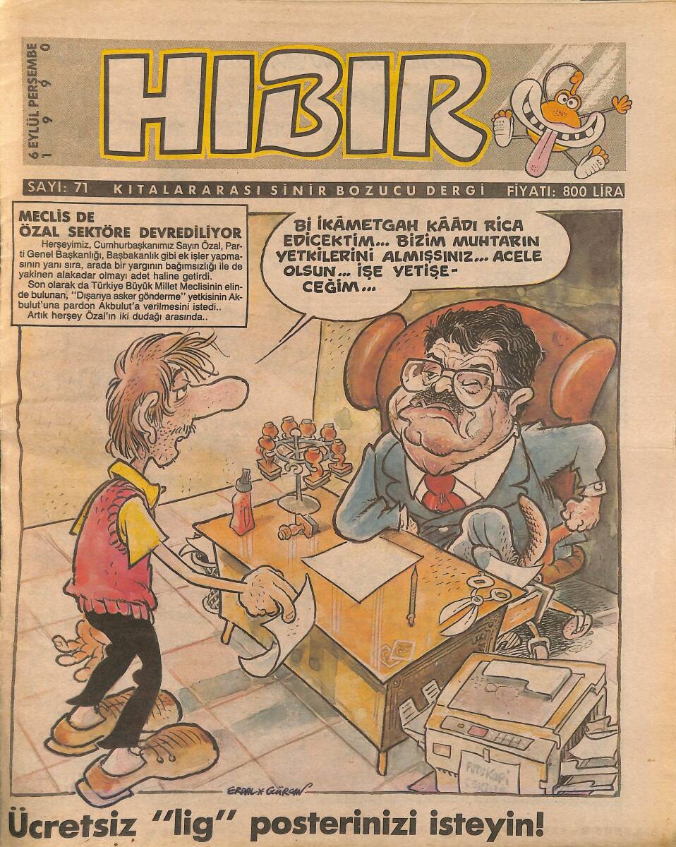 Hıbır Mizah Dergisi 6 Eylül 1990 Sayı 71 NDR95328 - 1