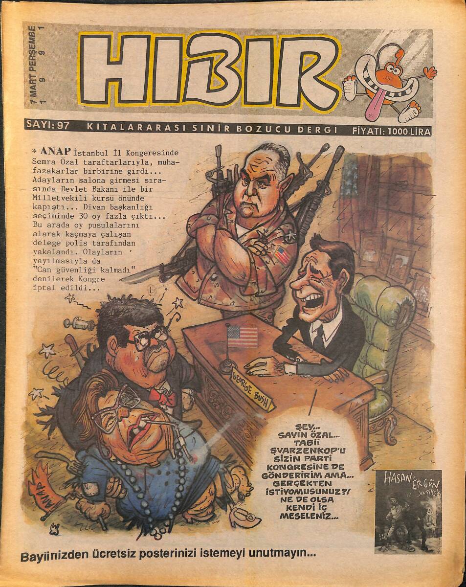 Hıbır Mizah Dergisi 7 Mart 1991 Sayı 97 NDR95302 - 1