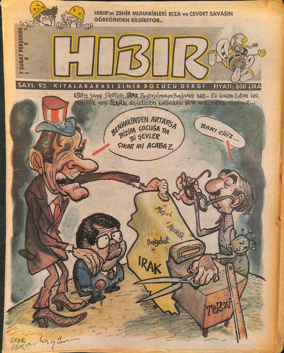 Hıbır Mizah Dergisi 7 Şubat 1991 Sayı 93 NDR95301 - 1