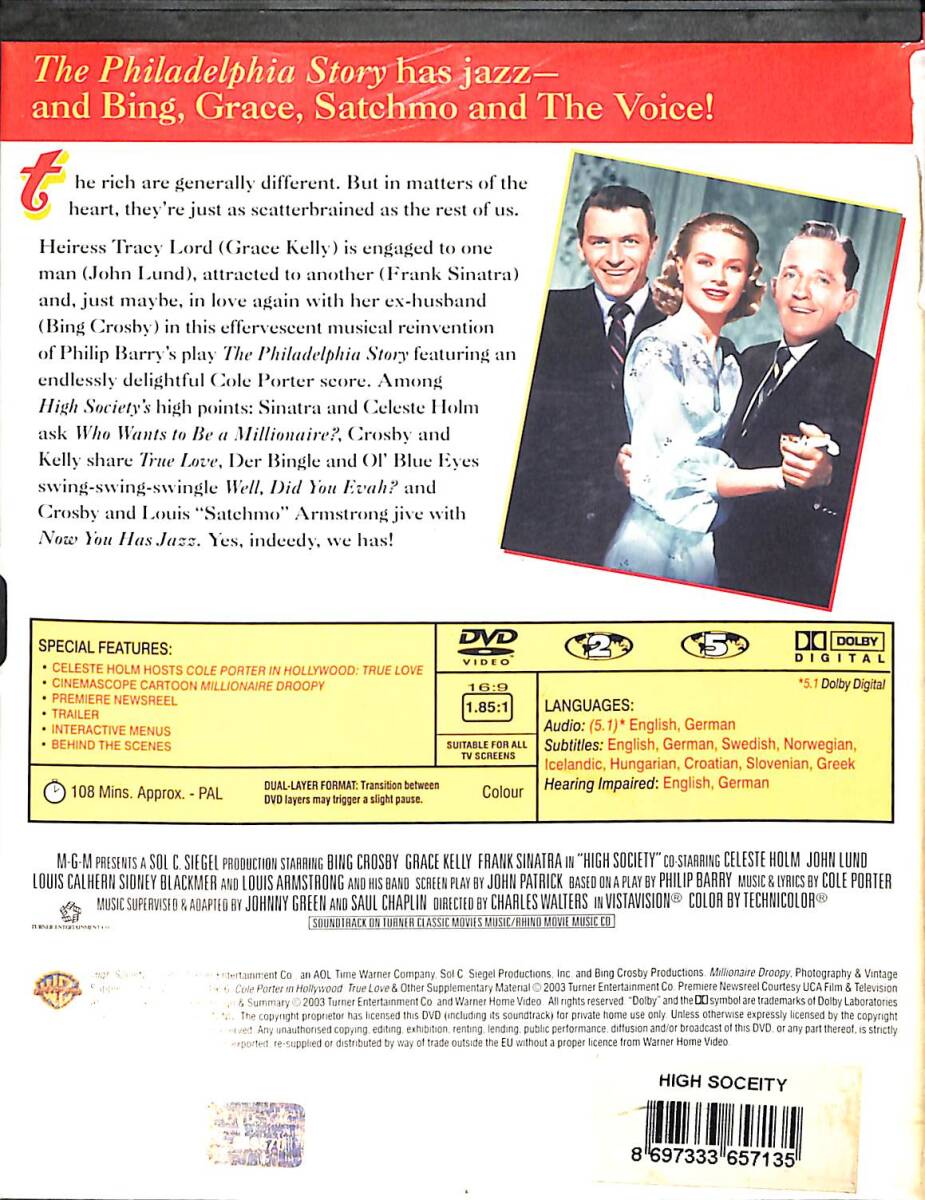 High Society 1956 DVD Film (İkinci El) DVD2885 - 2