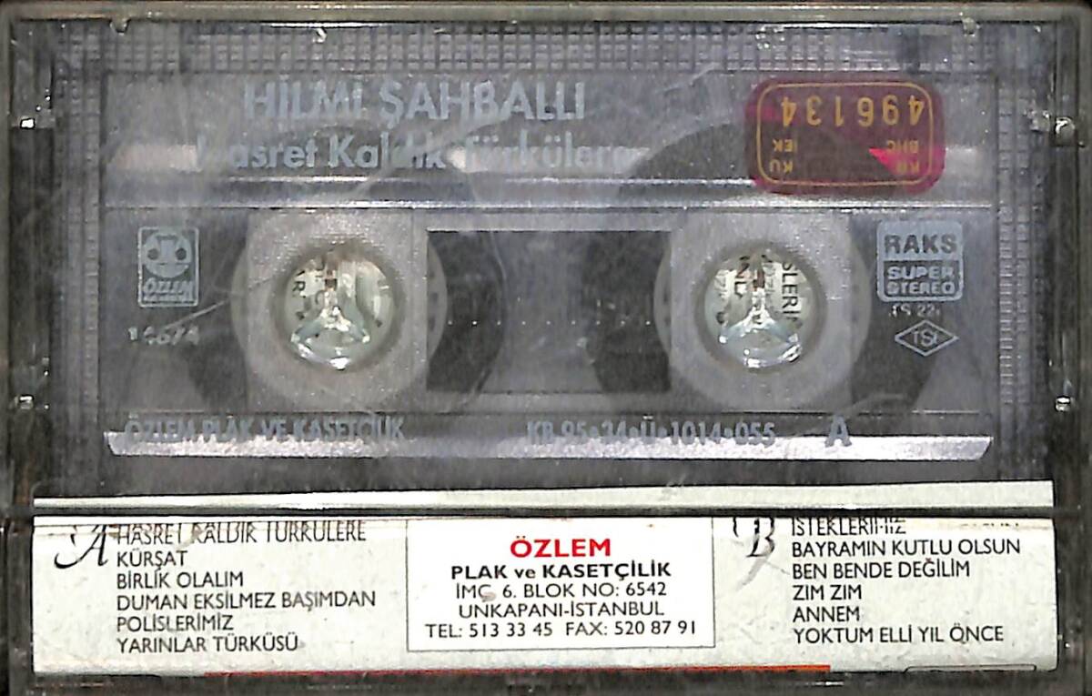 Hilmi Şahballı - Hasret Kaldık Türkülere Kaset (İkinci El Kaset) KST29009 - 2