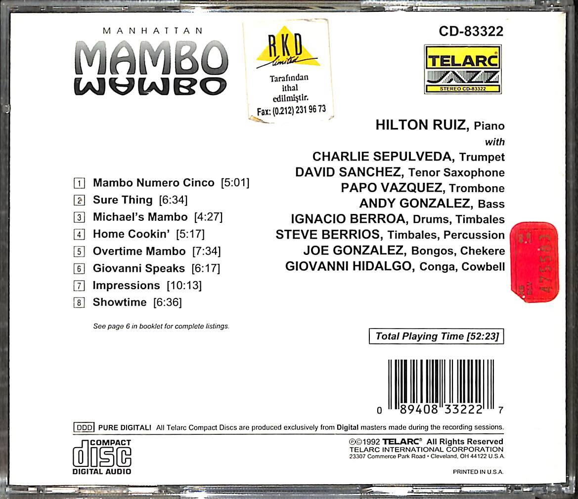Hilton Ruiz - Manhattan Mambo CD (İkinci El) CD4002 - 2