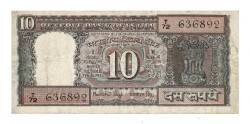 Hindistan 10 Rupi 1962-67 ÇT YKP4465 - 1