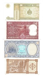 Hindistan/Mısır/Moğolistan/Gürcistan Yabancı Kağıt Para Lotu ÇİL/ÇA YKP8358 - 2
