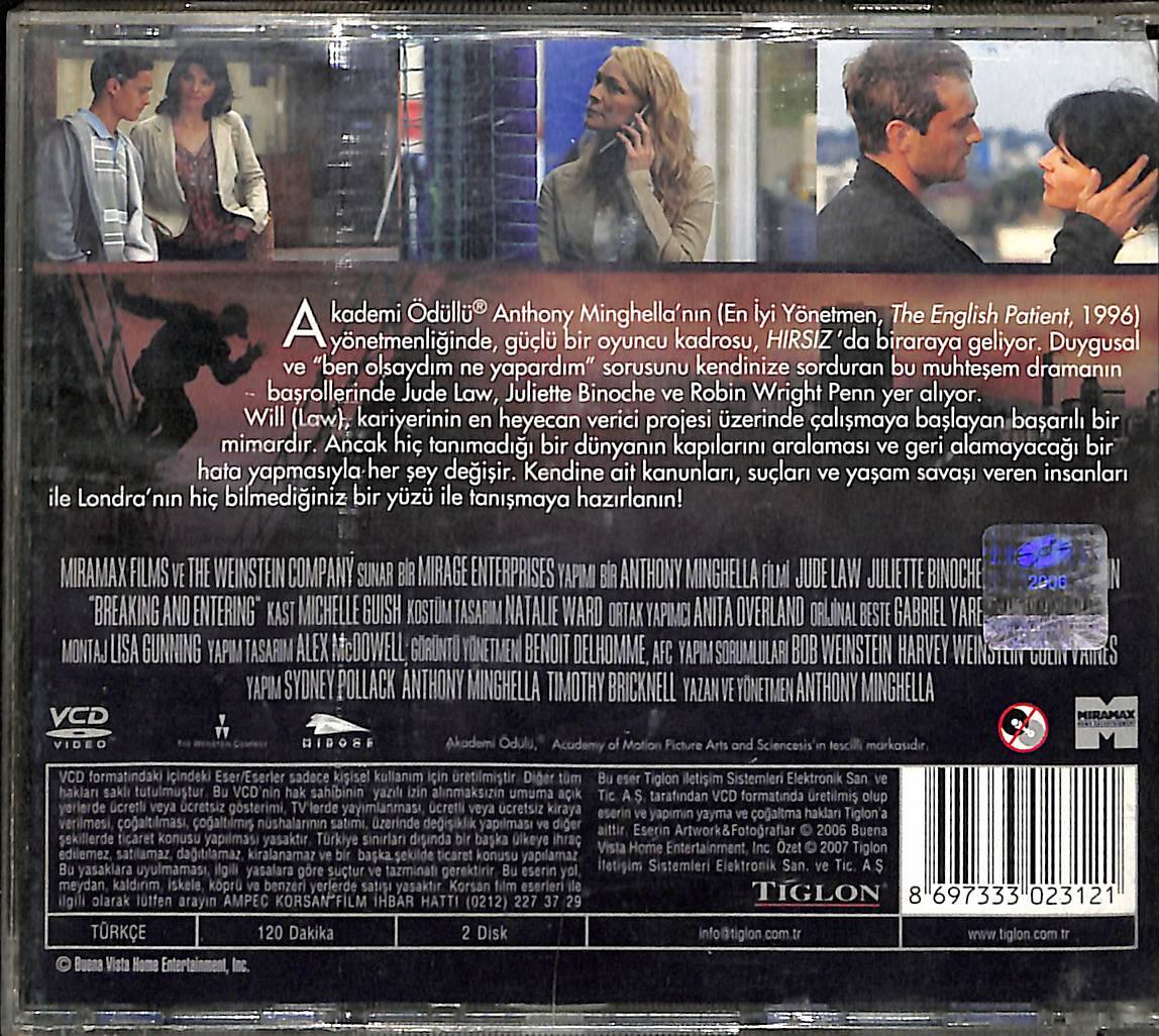 Hırsız Orjinal VCD Film ' Jude Law, Juliette Binoche, Robin Wright Penn ' VCD28079 - 2