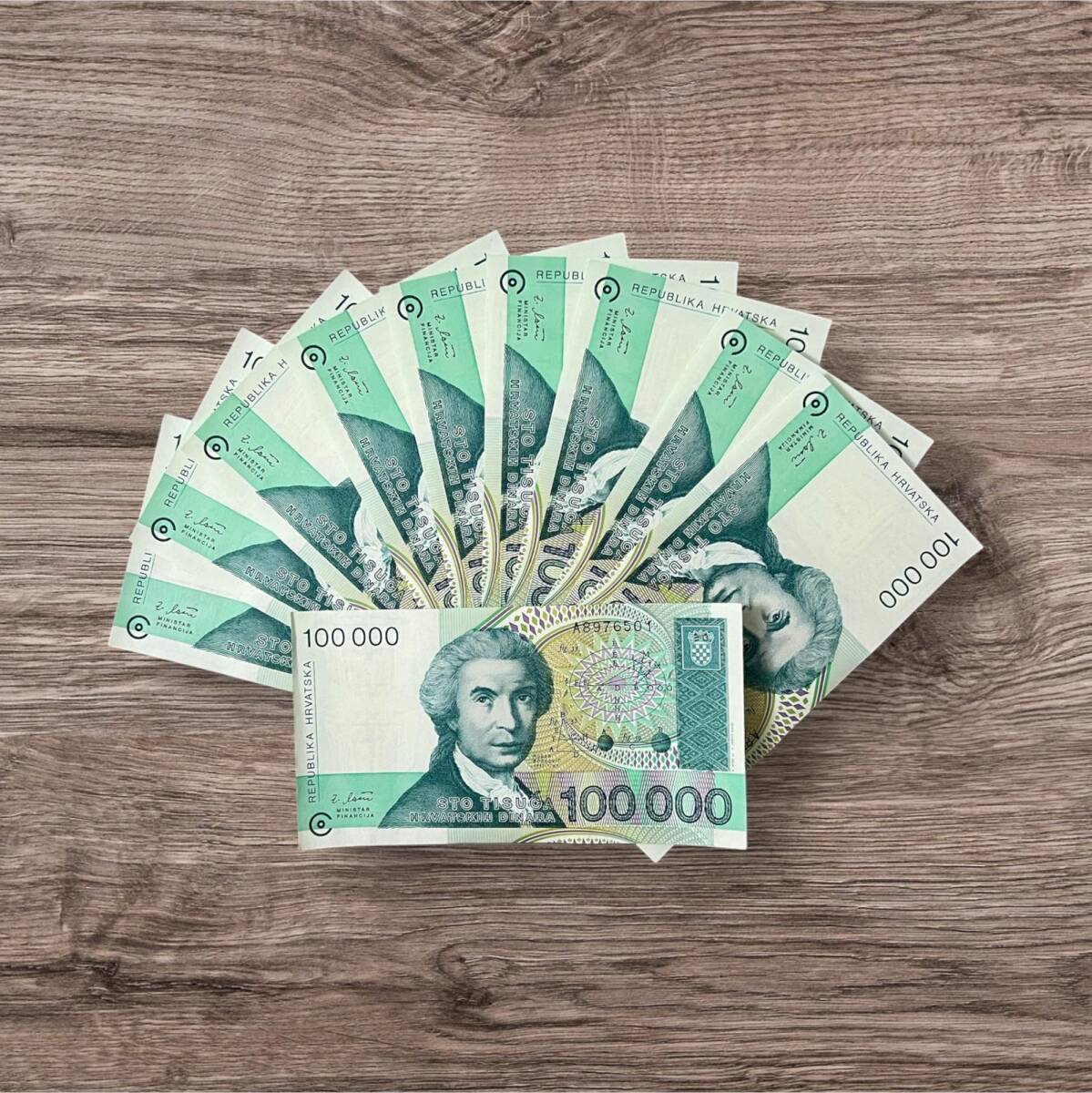 Hırvatistan 100000 Peso 1993 10'lu Lot ÇİL YKP8072 - 1
