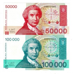 Hırvatistan 50000/10000 Dinara 1993 SET ÇİL YKP8313 - 3